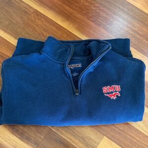 SMU Jansport Dark Blue Zip-Up Sweater